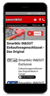 Ansicht am Smartphone! So funktioniert Ihr Smartklic NFC Einkaufswagenlöser am Smartphone!