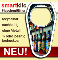Smartklic Flaschenöffner - Made in Austria - ohne Metall - 100 % recycelbar