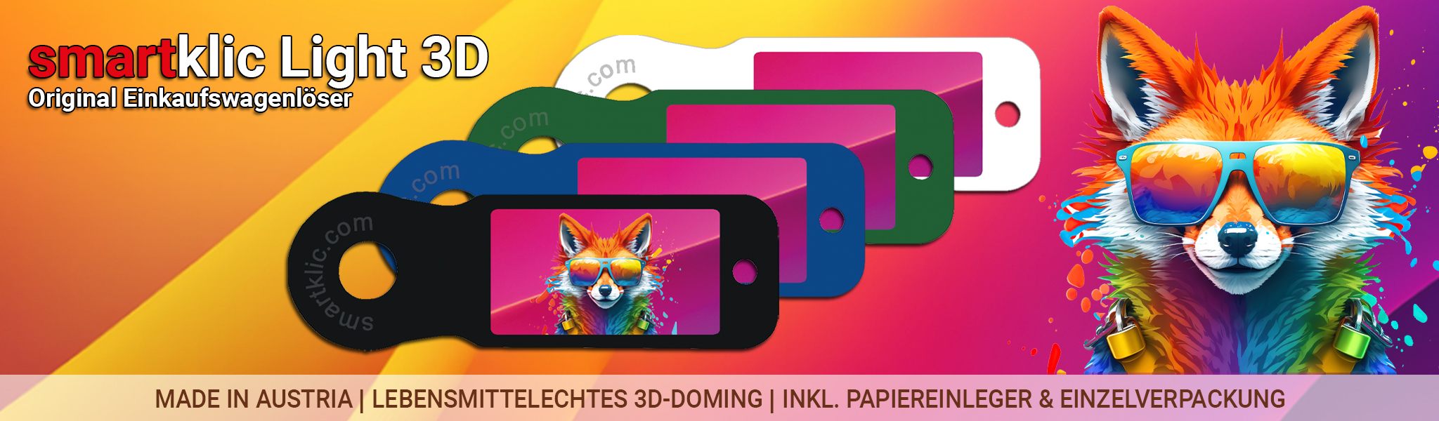 Smartklic Light 3D - Made in Austria - inkl. Papiereinleger und Einzelverpackung