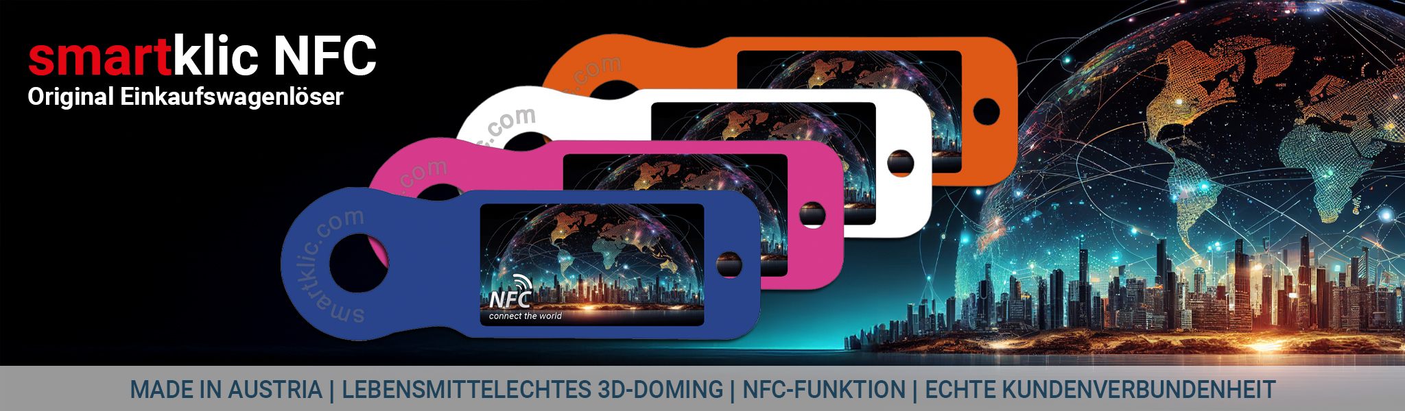 Smartklic NFC Einkaufswagenlöser - Made in Austria - mit NFC stellen Sie echte Kundenverbundenheit her
